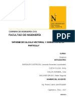 Informe de Calculo Vectorial y Cinematica de La Particula..