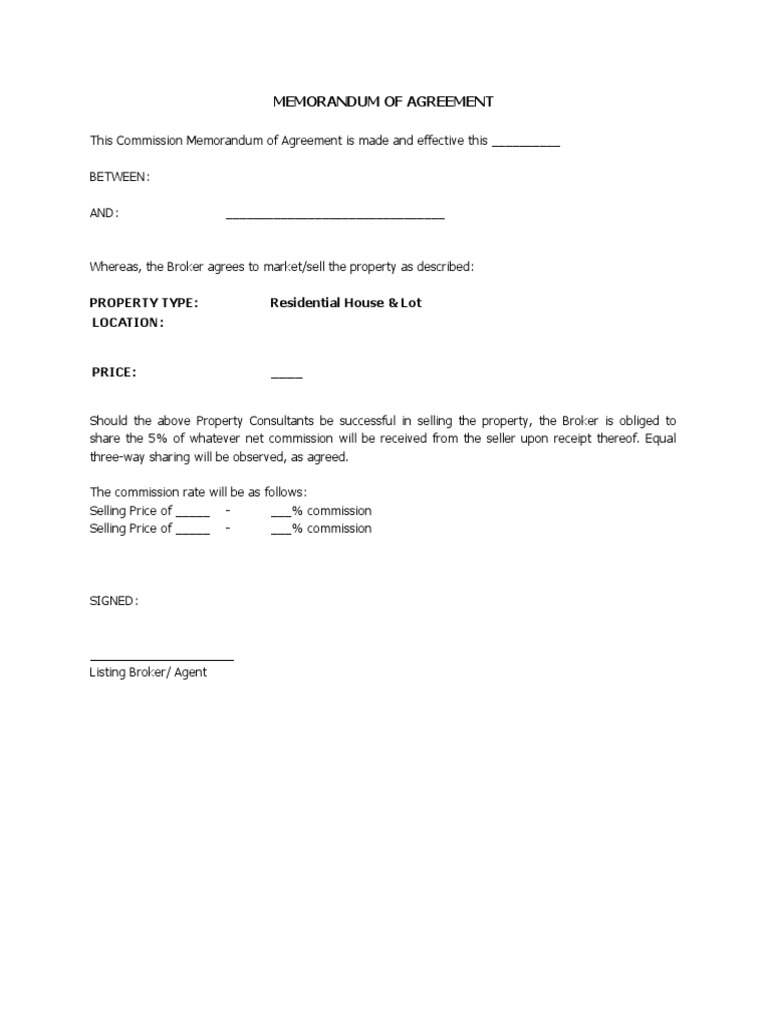 Memorandum of Agreement Template | PDF