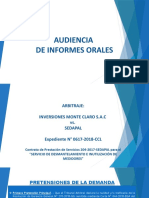 Audiencia Informes Orales. - Arbitraje Inversiones Monteclaro