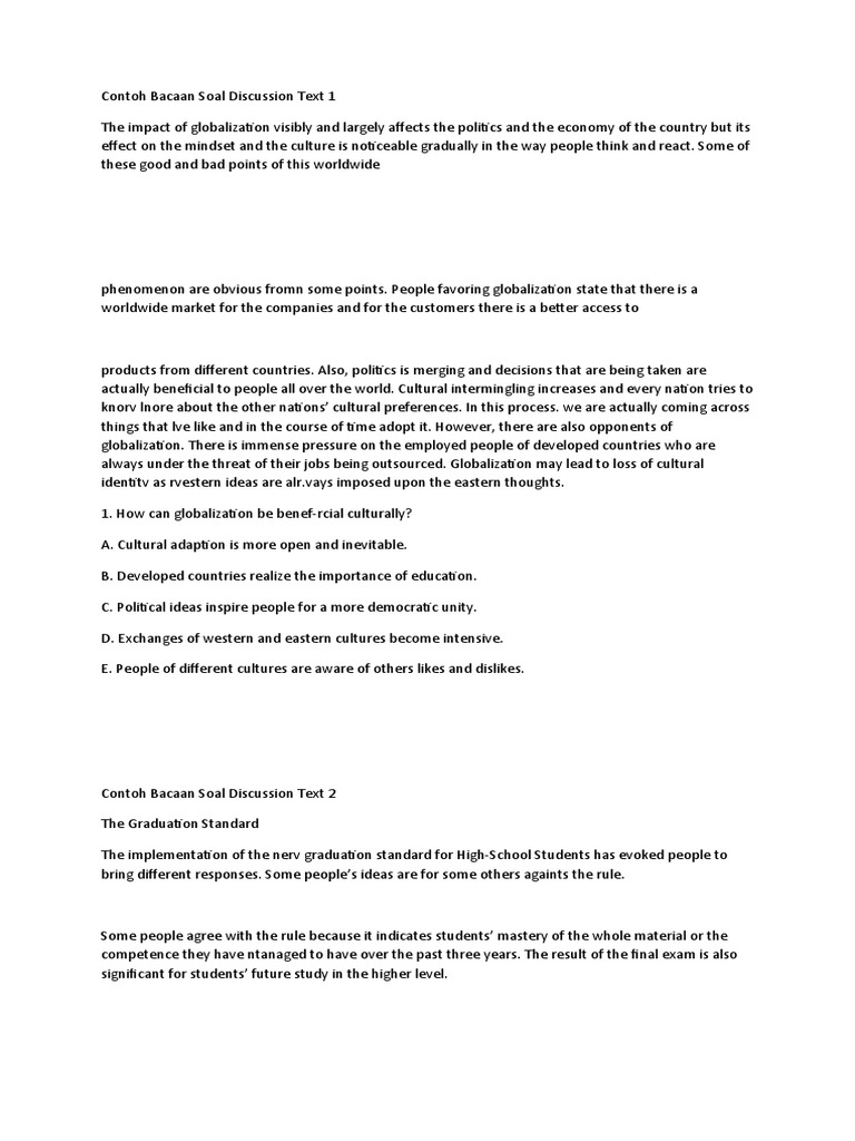 Soal Soal Discussion Text