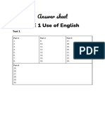 CPE Use of English Answer Sheet