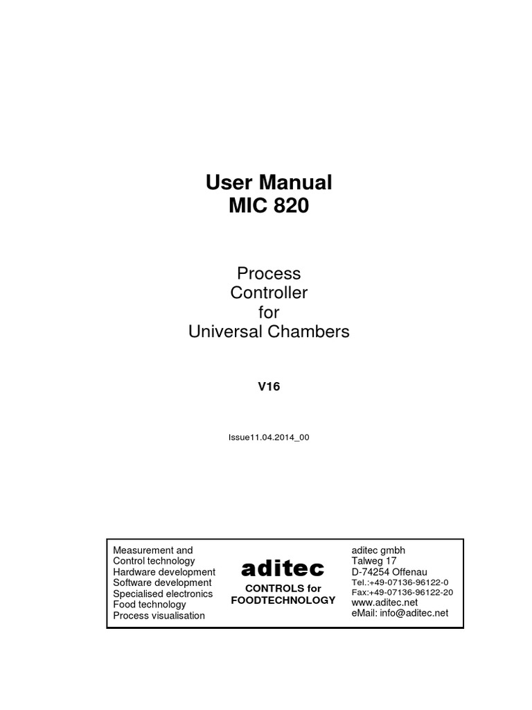 MIC 820 User Manual for Process Control | PDF | Cursor (User Interface ...