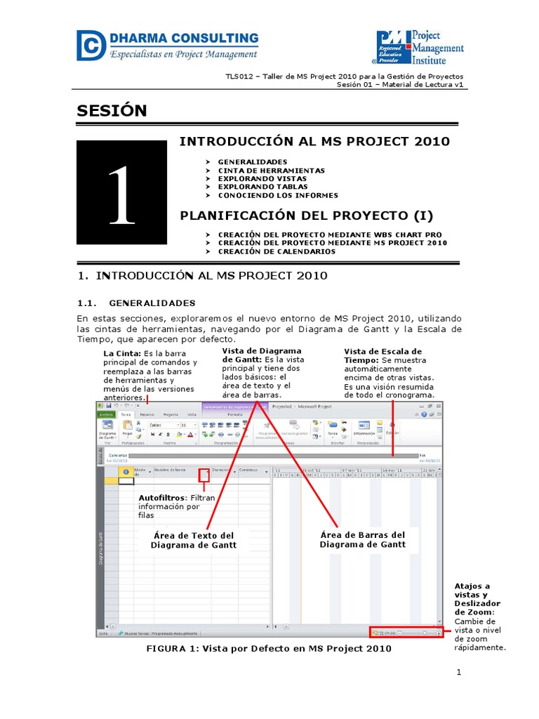 Taller MS Project 2010: Introducción y Ejercicios | PDF | Archivo de ...