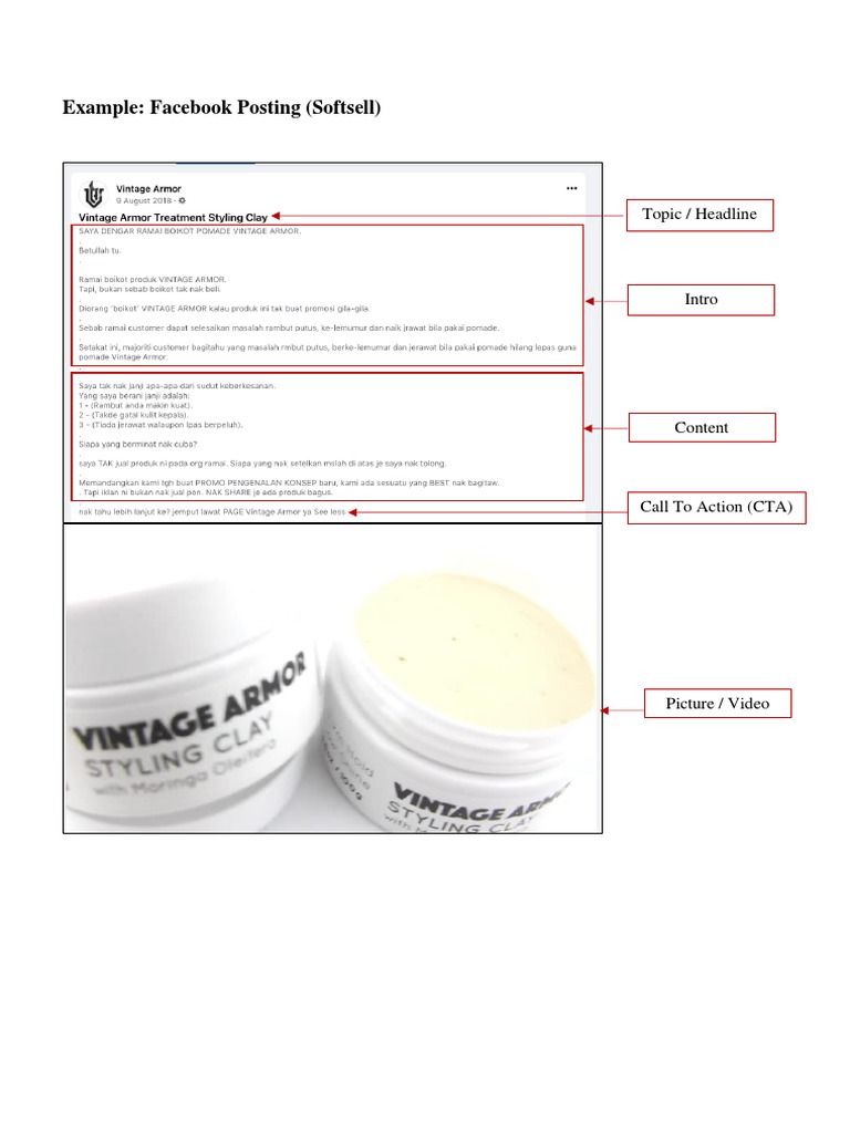 Soft Sell Facebook Post Example | PDF
