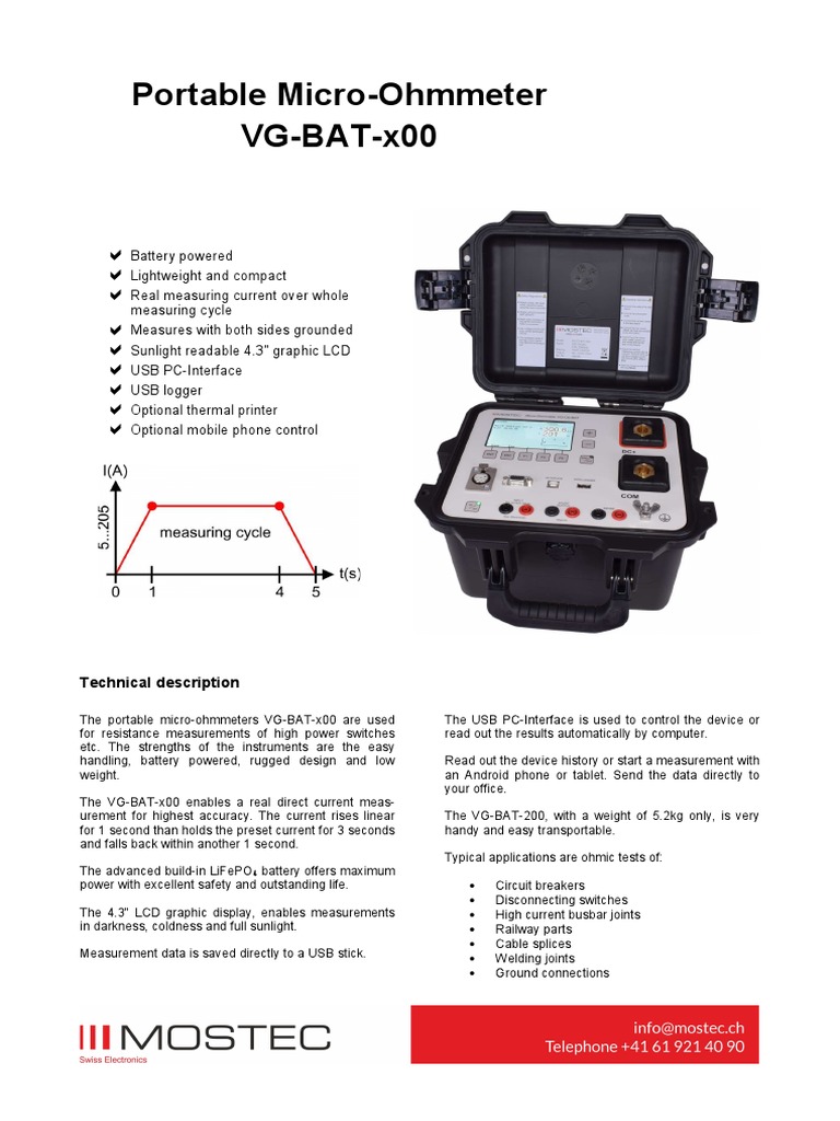 Portable Micro-Ohmmeter Guide | PDF | Usb | Electrical Connector