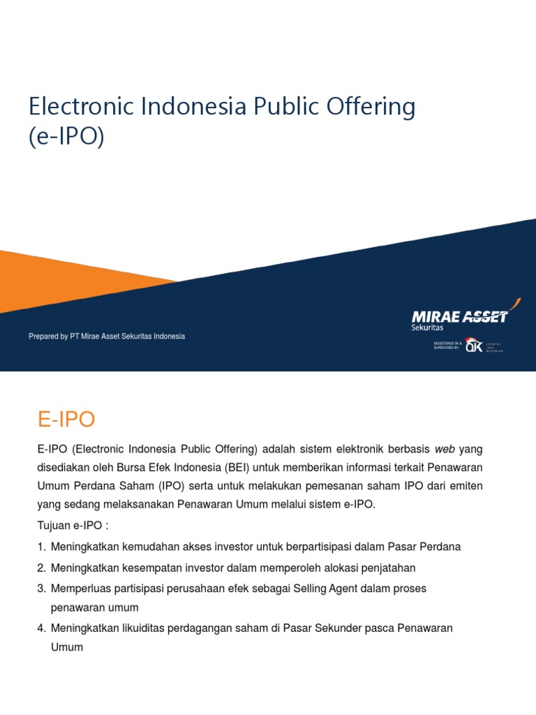 Panduan Lengkap e-IPO di Indonesia | PDF