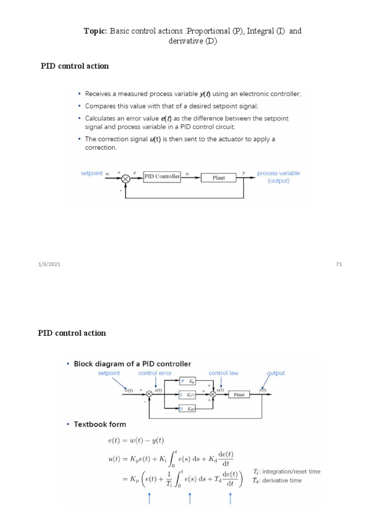 Study Material PID Control Action | PDF | Technology & Engineering