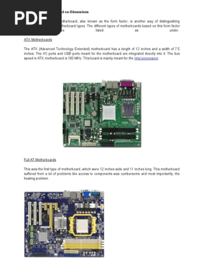 Motherboard Type Based on Dimensions