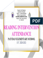 Reading Intervention Attendance: Patudan Elementary School