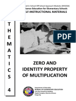 Zero and Identity Property of Multiplication