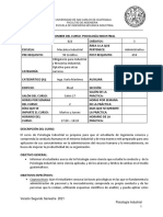 Programa Psicología Industrial Sección N+