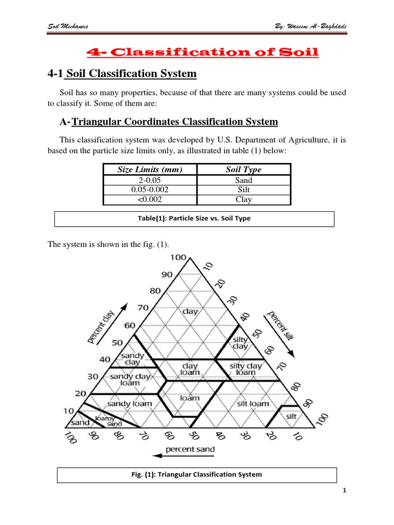 4-1 Soil Classification System | PDF | Soil Mechanics | Clay