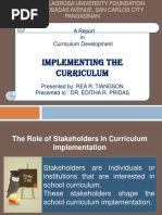 Implementing The Curriculum: A Report in Curriculum Development