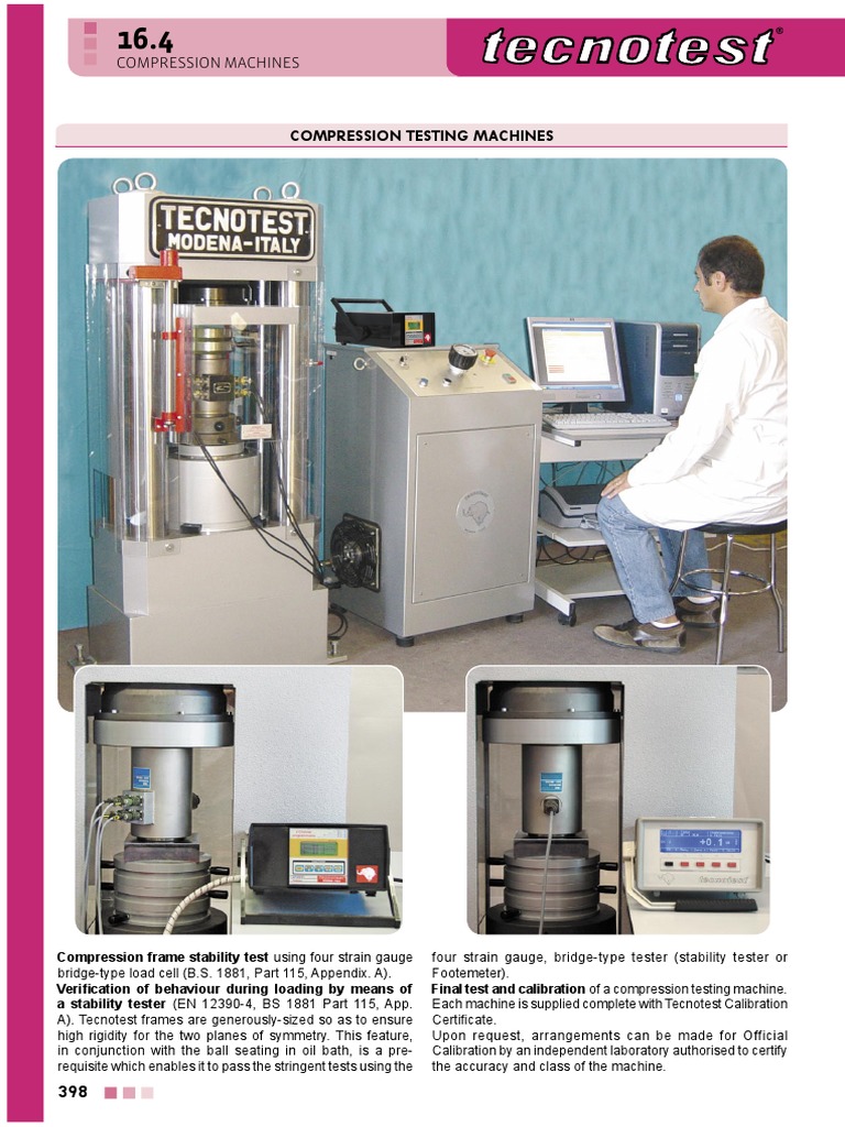 Tecnotest Compression Testing Machines | PDF | Valve | Calibration