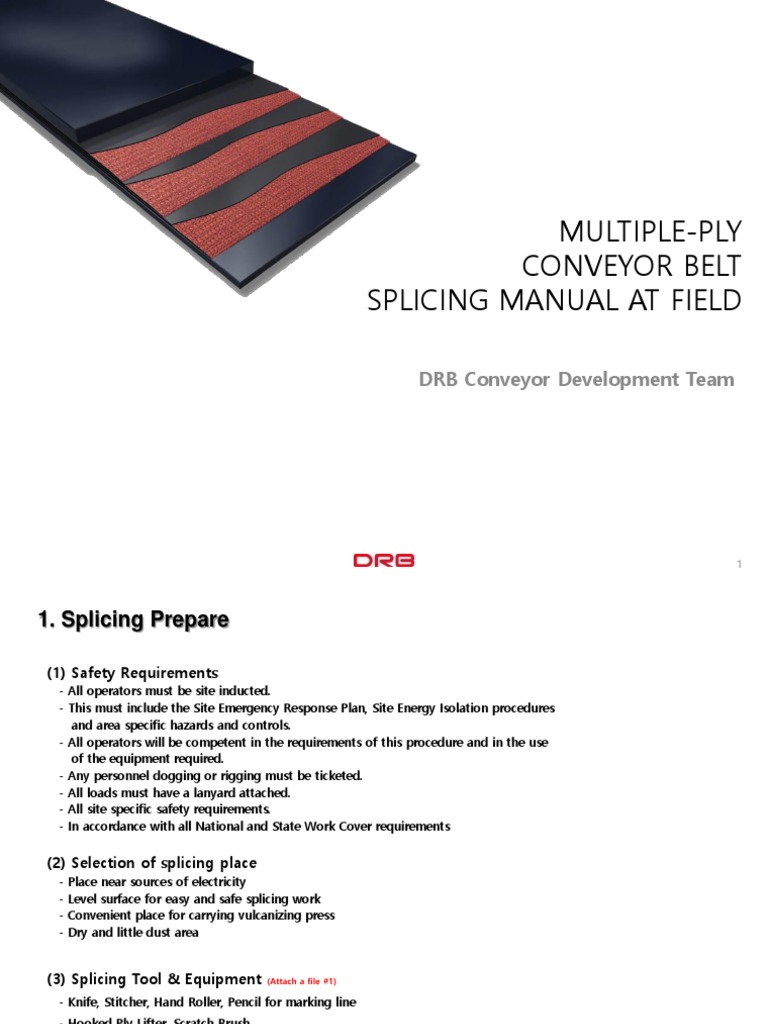 MultiplePly Conveyor Belt Splicing Manual Eng PDF Natural Rubber