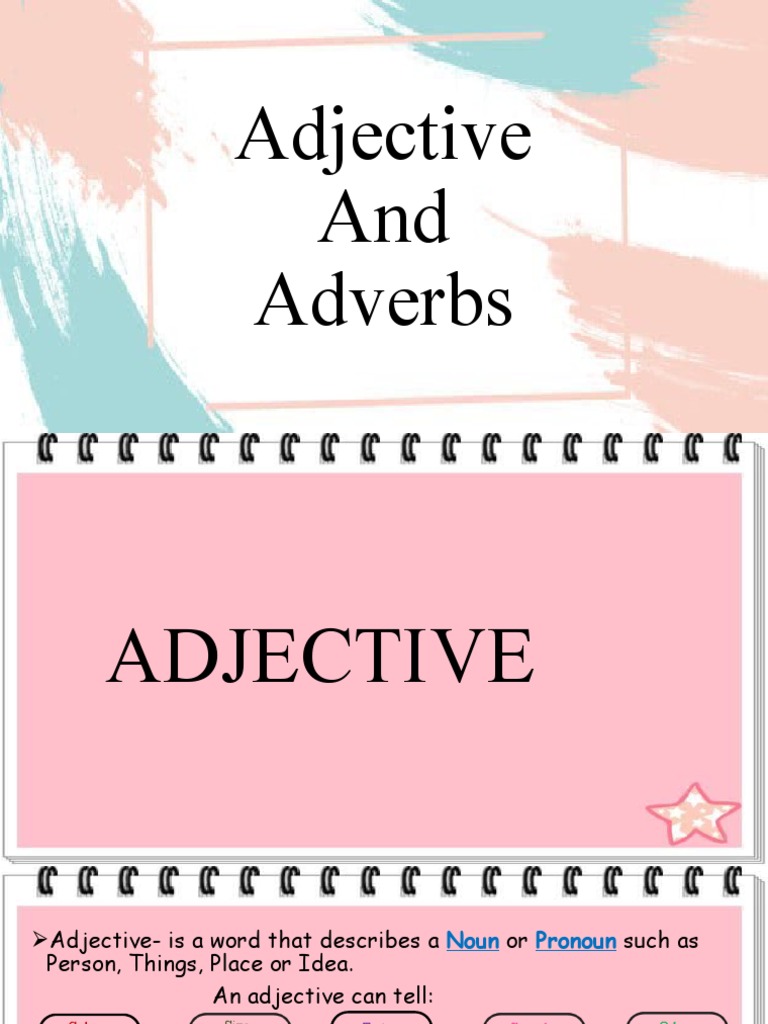 Adjective and Adverb Report PDF Adverb Adjective