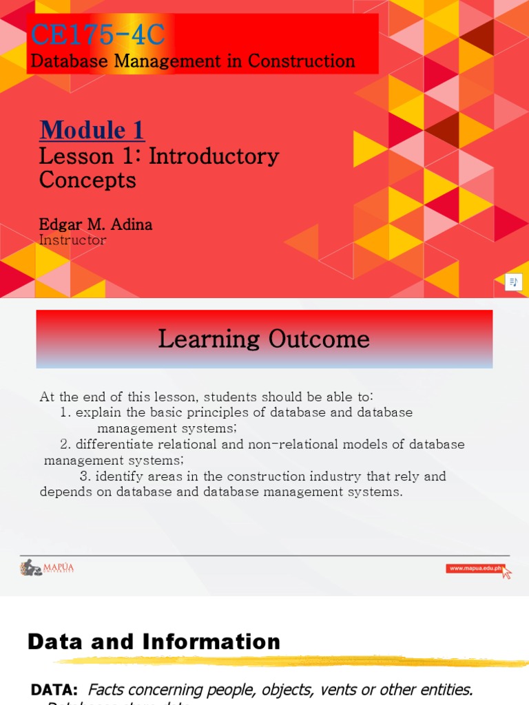 Module 1 Lesson 1 | PDF | Databases | Relational Database