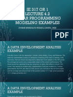 IE 317 OR 1 Linear Programming Modeling Examples: Dyanne Brendalyn Mirasol-Cavero, Meie