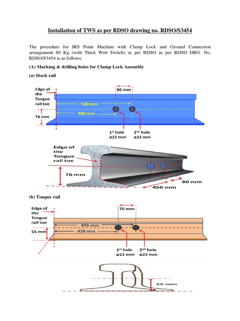 TWS Installation Guide per RDSO Drawing | PDF
