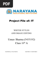 Project File Of: IT: Writer Styles and Image Editing