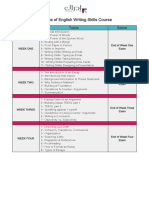 Syllabus of English Writing Skills Course: Weeks Topics Exams