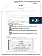 Introduction To Assembly Language and Basic Input/Output Operations