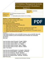 Usit 3P4 Database Management Systems Practical Assessment#1 Worksheet Batch C1