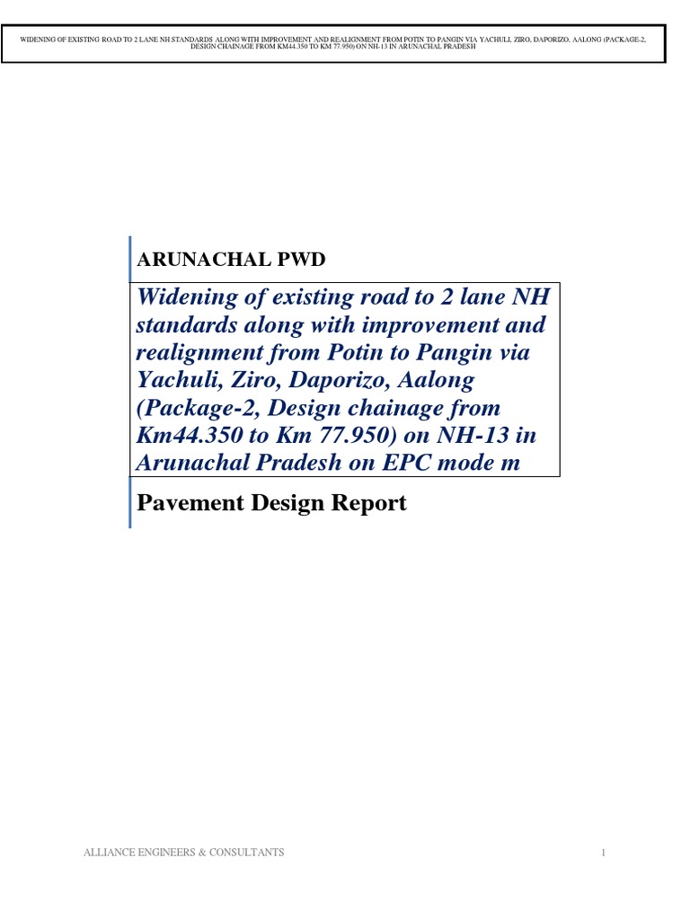 NH-13 Road Widening and Design Report | PDF | Strength Of Materials ...