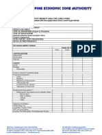 PEZA Cost Benefit Analysis Form