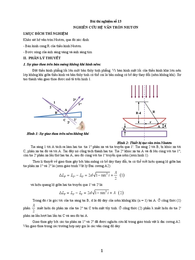3. Phân Tích Toán Học Về Giao Thoa Vân Tròn Newton