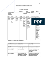 Formulating a Nursing Care Plan