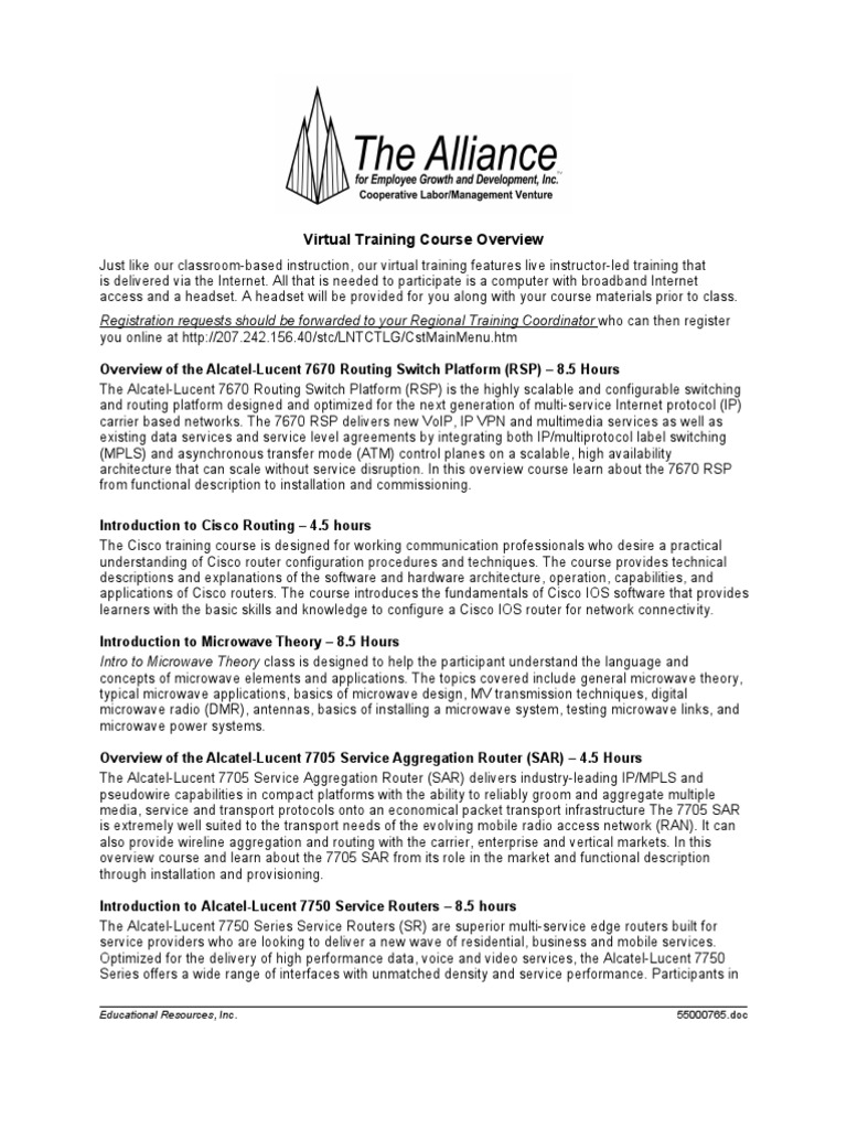 Virtual Training Course Overview | PDF | Multiprotocol Label Switching ...
