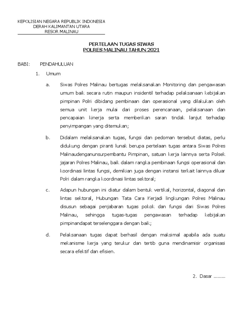 Siwas Polres menjalankan tugas pengawasan
