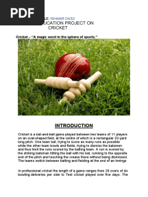 Physical Education Project On Cricket: Ishwar Dass