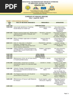 Schedule of Parallel Sessions