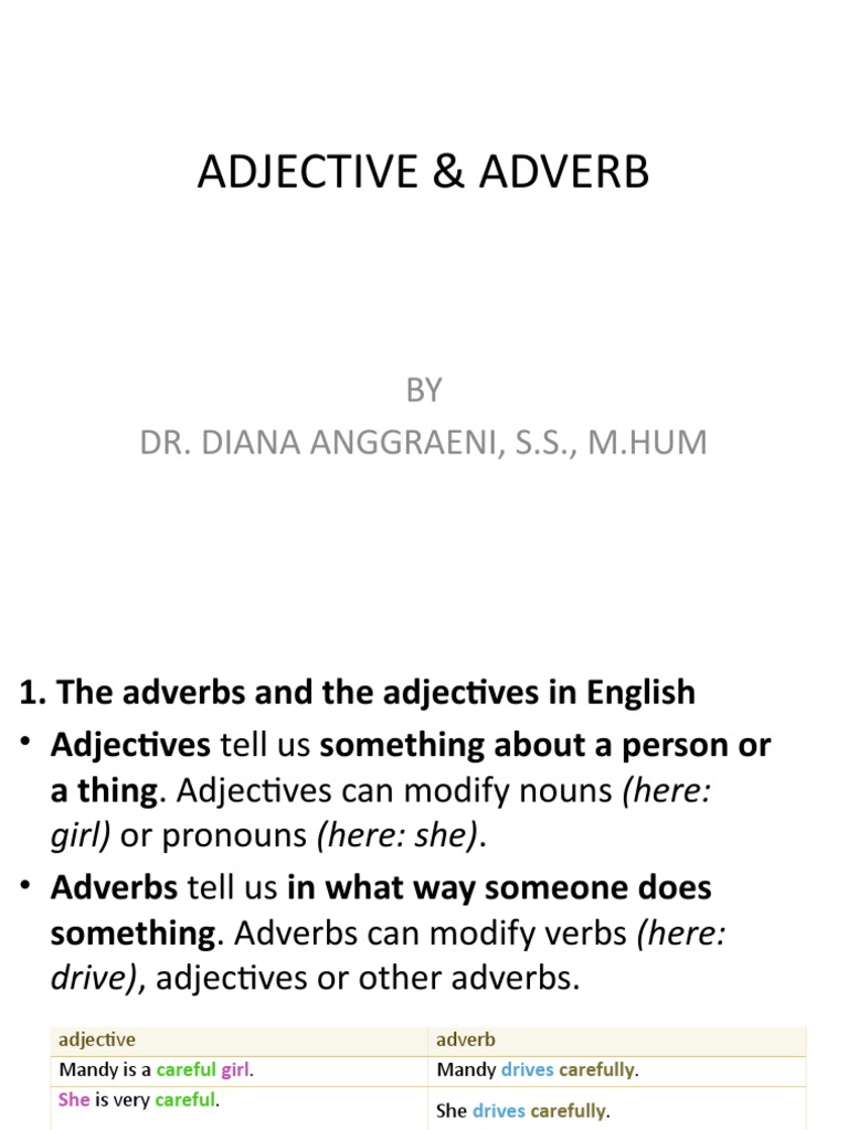 Understanding Adjectives and Adverbs | PDF | Adverb | Adjective