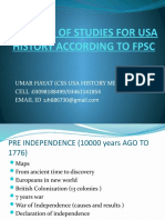 Scheme of Studies For Usa History
