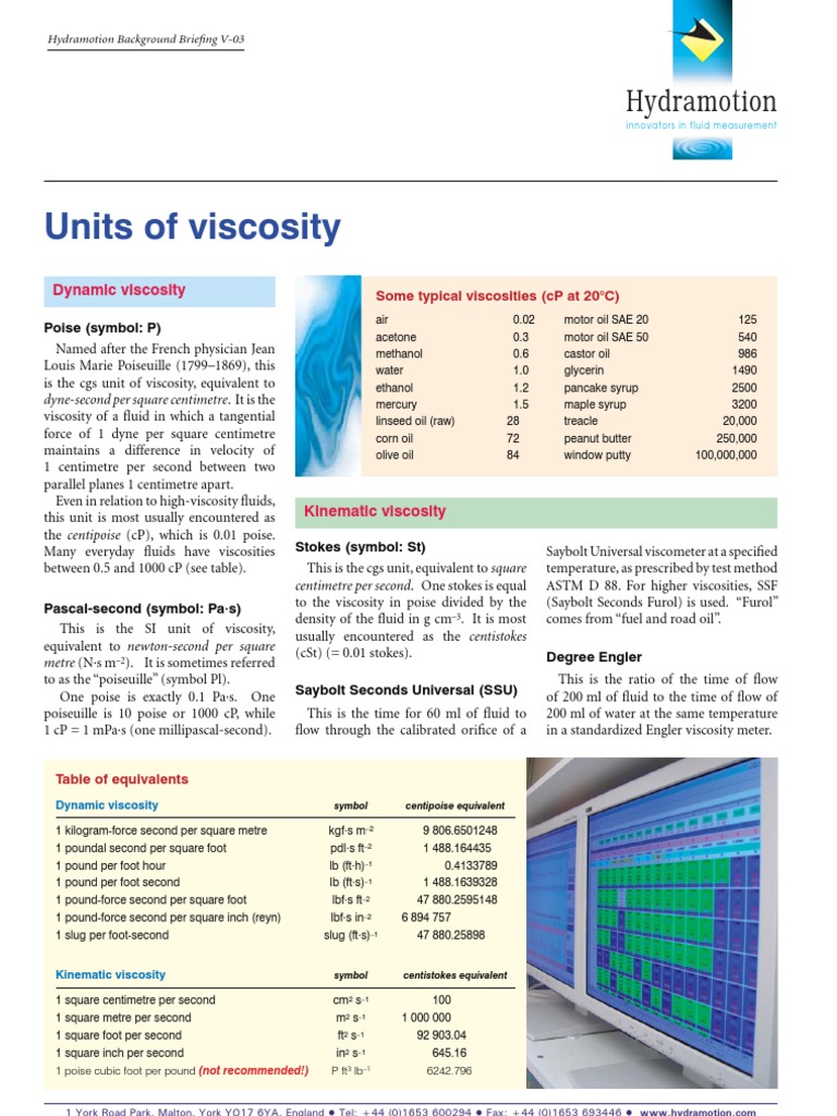 Website Viscosity Units V2 | PDF | Viscosity | Motor Oil
