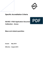 Calibration ISO IEC 17025 Annex Mass and Related Quantities