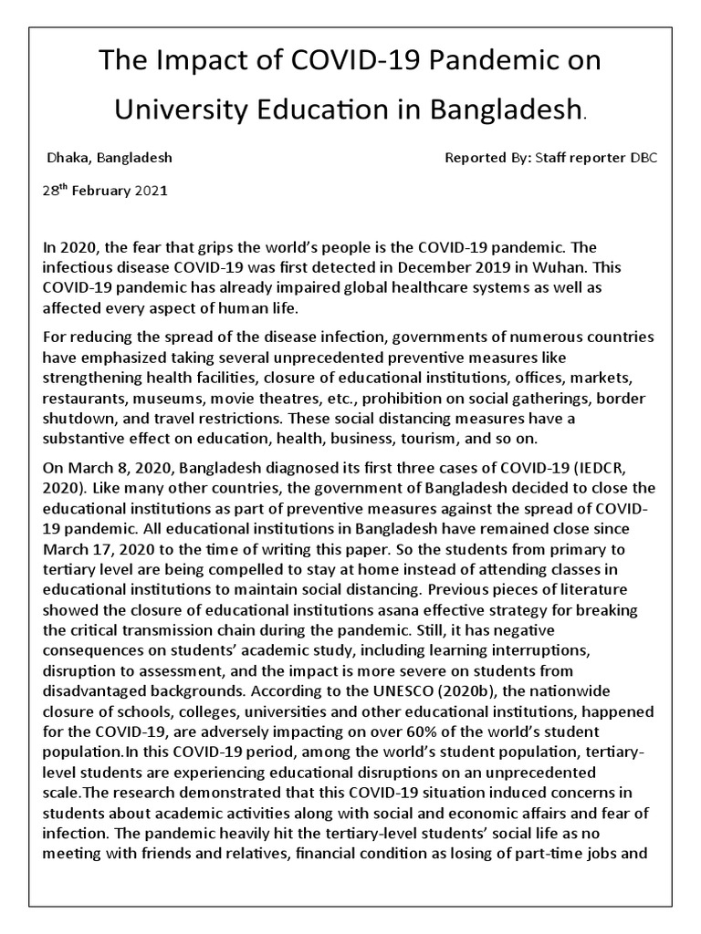 The Impact of COVID | PDF | Pandemic | Health Sciences