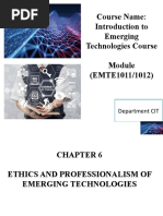 Course Name: Introduction To Emerging Technologies Course (EMTE1011/1012)