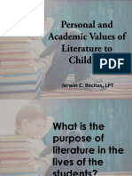 Personal and Academic Values of Literature To Children