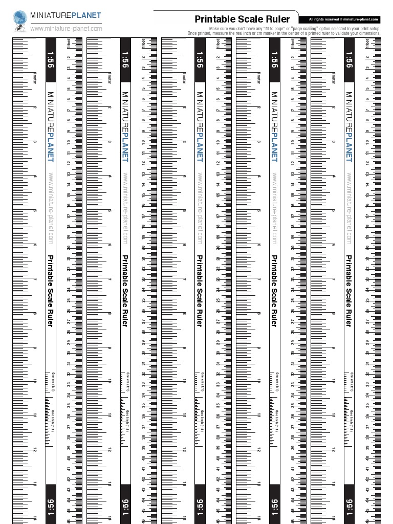 printablescale ruler156 foot unit length