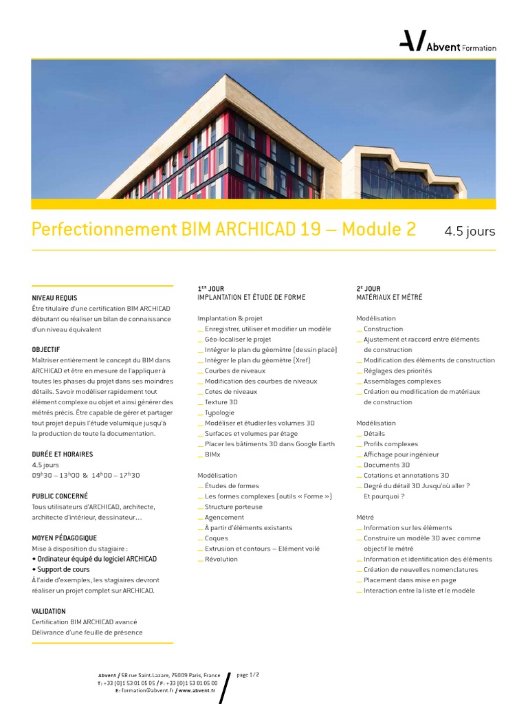 Formation avancée BIM ARCHICAD 19 | PDF | Building information modeling ...