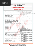 Top 30 MCQ Economic Reform 1991 & 2014