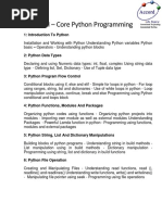 Module I - Core Python Programming