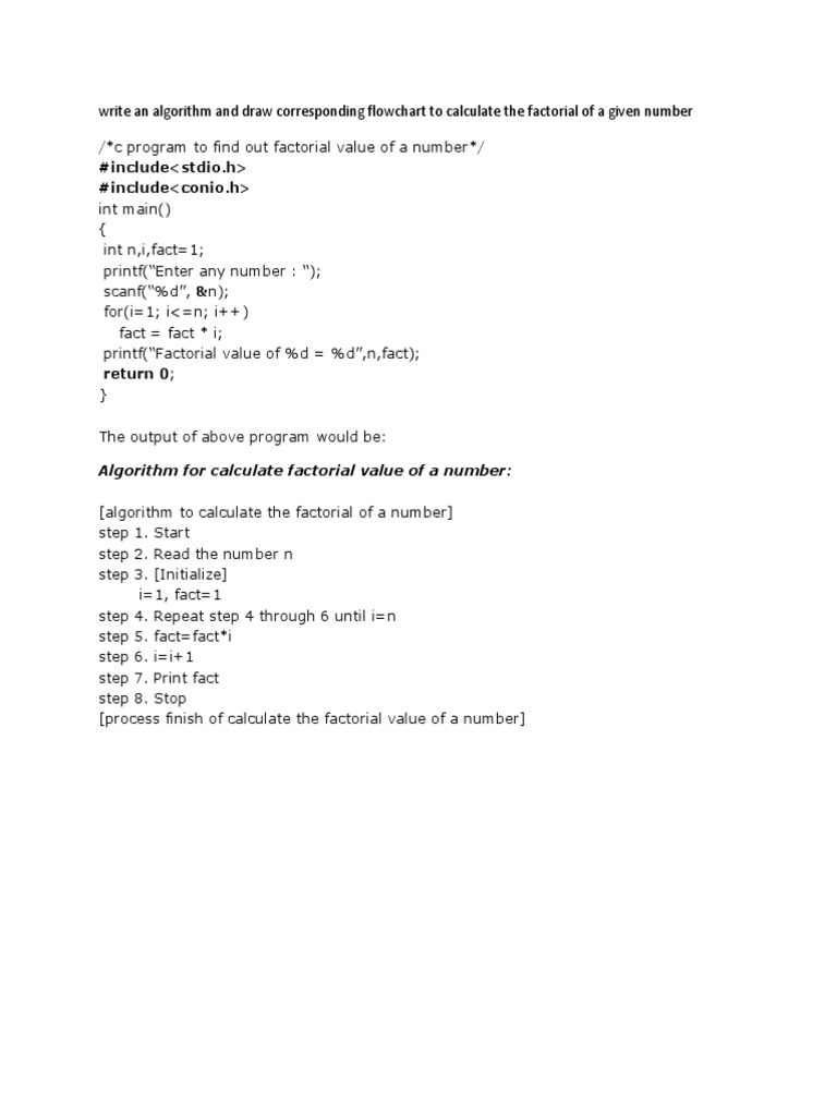 Write An Algorithm and Draw Corresponding Flowchart To Calculate The ...