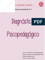 INSTANCIA EVALUATIVA. DIAGNÓSTICO PSICOPEDAGÓGICO. Psicopedagogía Clínica