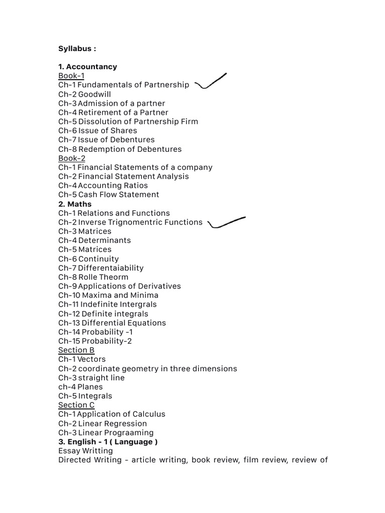 ISC & CA Course Syllabus | PDF | Integral | Statistics