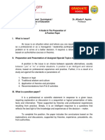 A Guide in The Preparation of A Position Paper